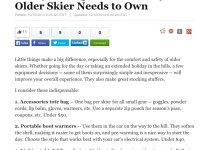 Huff Post: Essential Gear Senior Skiers Need To Carry