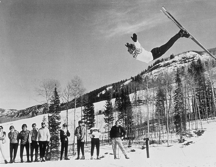 Stein Eriksen, one of the first ski celebrities, was a pioneer in acrobatics. Credit: Park City