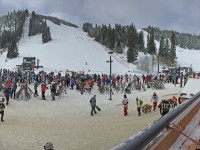 Lots of folks lining up at Winter Park.  Holiday weekend was busy.
Credit: Susan Winthrop