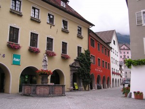 Alpine town Bludenz, long a skiing and hiking center in the Voralberg.