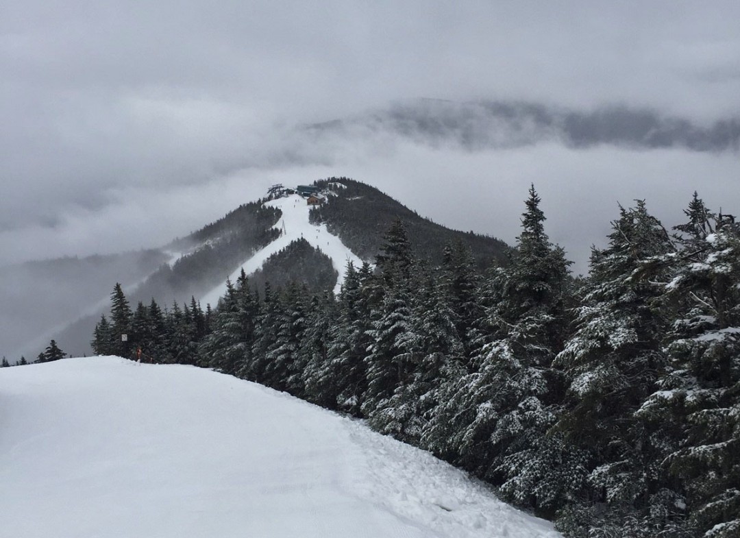 Gore Mountain Resort is headquarters for the Back Country Ski Club. It's not always this foggy. Credit: Pat McCloskey 