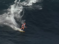 Chuck Patterson slaloms down "Jaws" in Maui.
Credit: Salomon Freeski