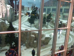 SkiDubai's indoor ski area has real snow, interesting features, and cold temps.