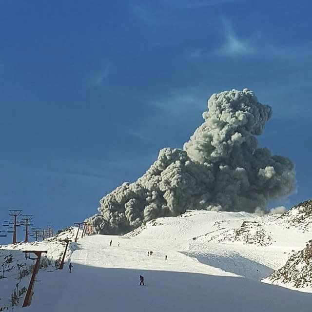 Volcano on Chile's Nevado de Chillan Ski Resort