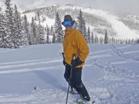 Ski Guide Peter McCarville, who lives in western Colorado, assumes a pose at Snowmass.
Credit: Peter McCarville
