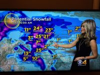 Snowfall forecast for the Rockies from a Denver TV station.
Credit: Joe Durzo