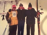 Fast Fred Siget on the left with Pat McCloskey, center, and friend at a long ago National Blind Skiing Championships.