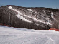 Corduroy in the morning. Dartmouth Skiway has a mix of twisty narrow and open groomers. Credit: TheSnowWay.com