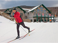 XC resorts like  Great Glen Trails in NH offer groomed trails, lodge, instruction.