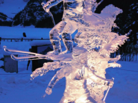 Skiers are among the many ice sculptures.  Source: Lake Louise Tourism