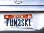'Fun 2 ski' license plate
