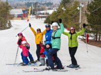 Families and friends in a ski resort